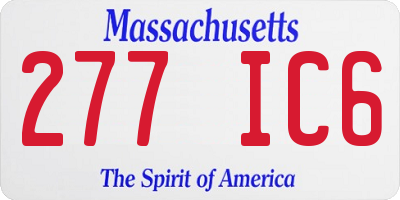 MA license plate 277IC6