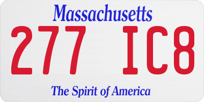 MA license plate 277IC8