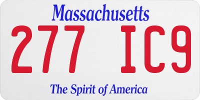 MA license plate 277IC9