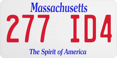 MA license plate 277ID4
