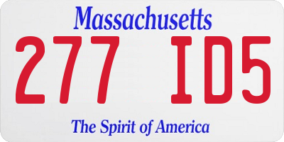 MA license plate 277ID5