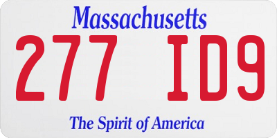 MA license plate 277ID9