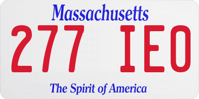 MA license plate 277IE0