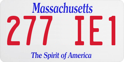 MA license plate 277IE1