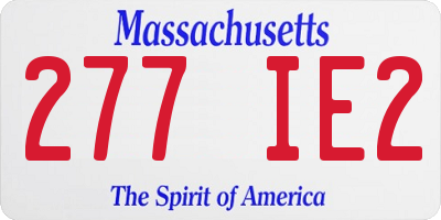 MA license plate 277IE2