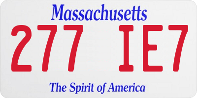 MA license plate 277IE7