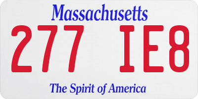 MA license plate 277IE8