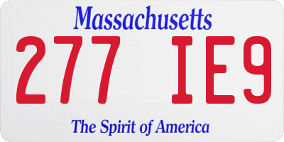 MA license plate 277IE9