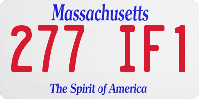 MA license plate 277IF1