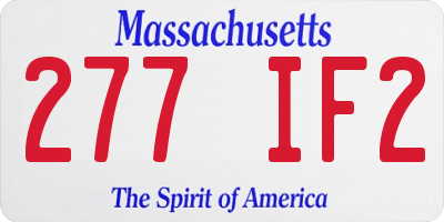 MA license plate 277IF2