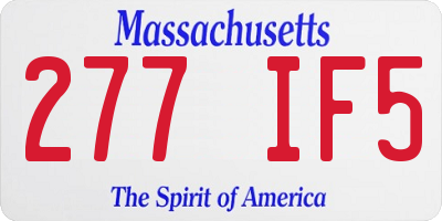 MA license plate 277IF5