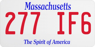 MA license plate 277IF6