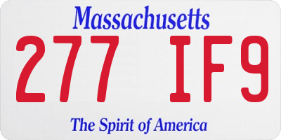 MA license plate 277IF9