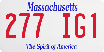 MA license plate 277IG1