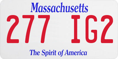 MA license plate 277IG2