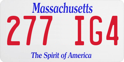 MA license plate 277IG4