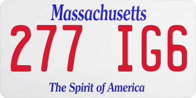 MA license plate 277IG6
