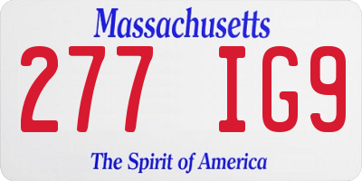 MA license plate 277IG9