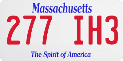 MA license plate 277IH3
