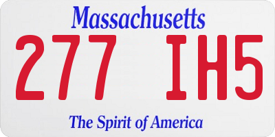 MA license plate 277IH5