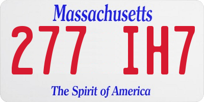MA license plate 277IH7