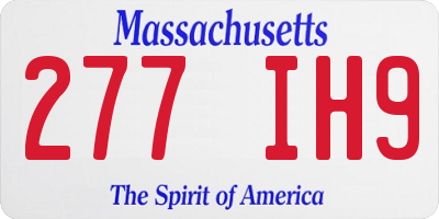 MA license plate 277IH9