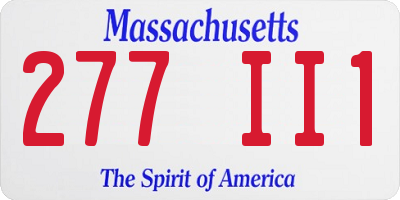 MA license plate 277II1