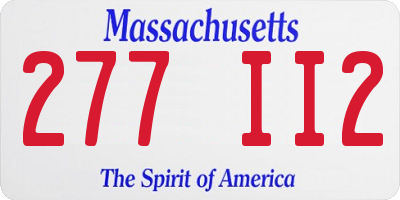 MA license plate 277II2