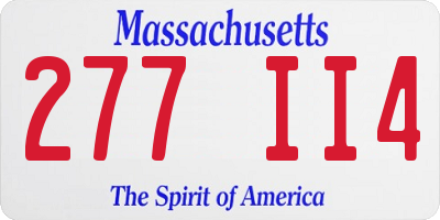 MA license plate 277II4