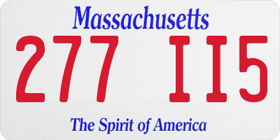 MA license plate 277II5