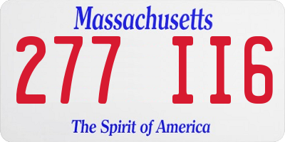 MA license plate 277II6