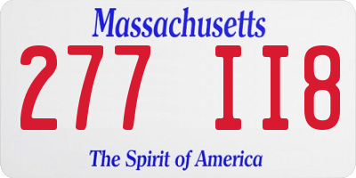 MA license plate 277II8