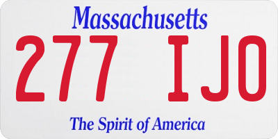 MA license plate 277IJ0