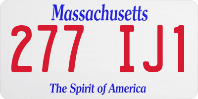 MA license plate 277IJ1