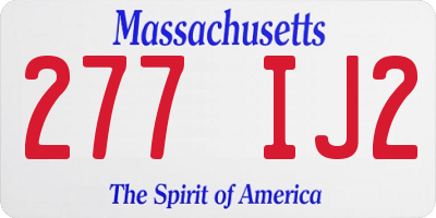 MA license plate 277IJ2