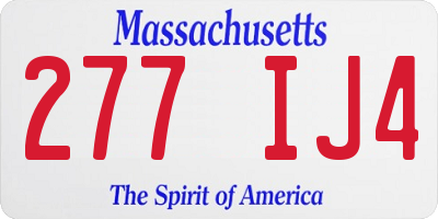 MA license plate 277IJ4