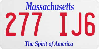MA license plate 277IJ6