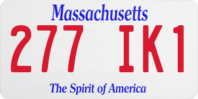 MA license plate 277IK1