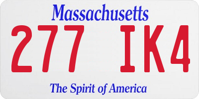 MA license plate 277IK4