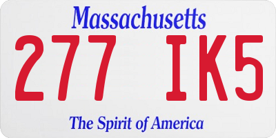 MA license plate 277IK5