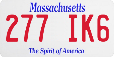 MA license plate 277IK6