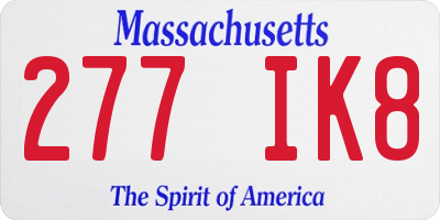 MA license plate 277IK8