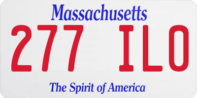 MA license plate 277IL0