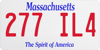 MA license plate 277IL4
