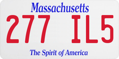 MA license plate 277IL5