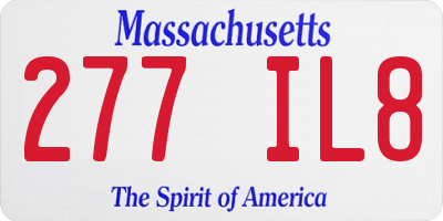 MA license plate 277IL8