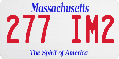 MA license plate 277IM2