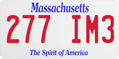 MA license plate 277IM3
