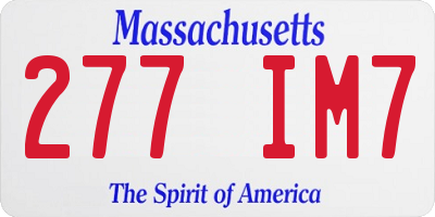MA license plate 277IM7