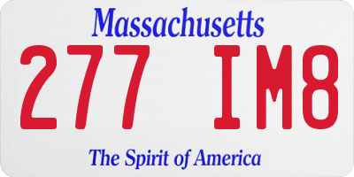 MA license plate 277IM8